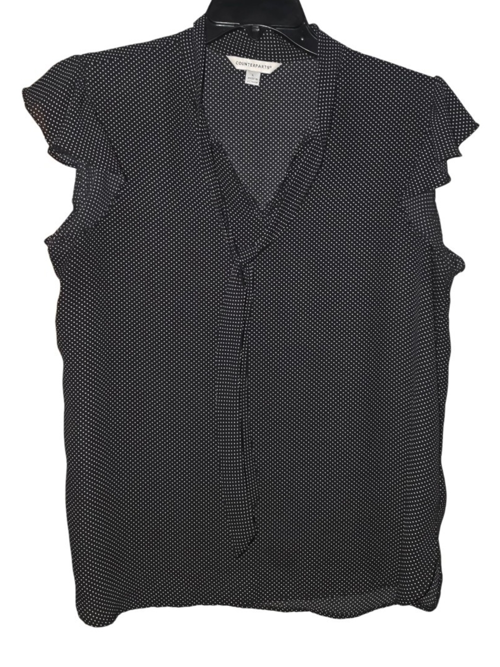 Counterparts Polka Dot Short Sleeve Blouse Large